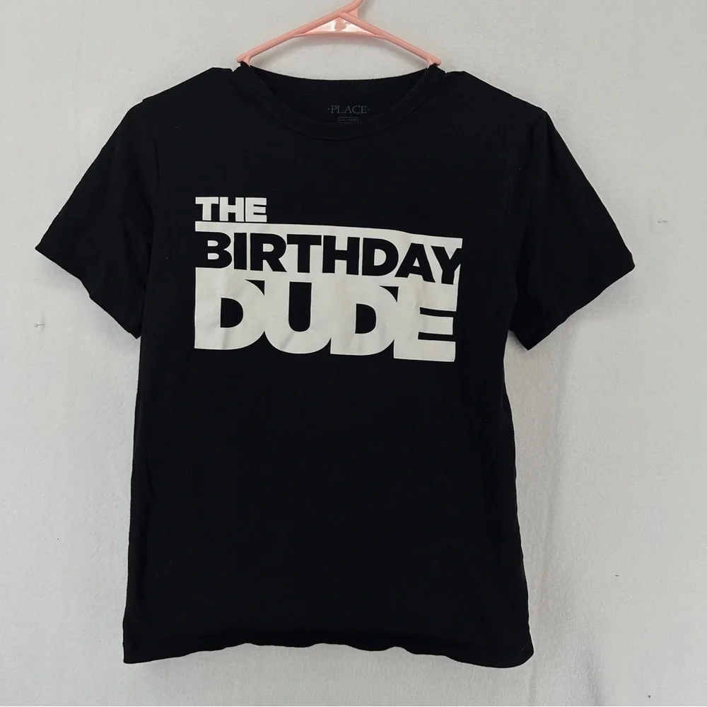 Childrens Place The Birthday Dude Graphic T Shirt Youth Boys L Black